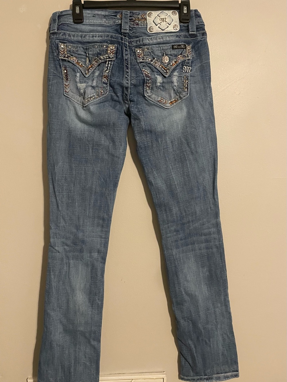 Miss Me Light Blue Boot Cut Jeans with Embellished Back Pockets